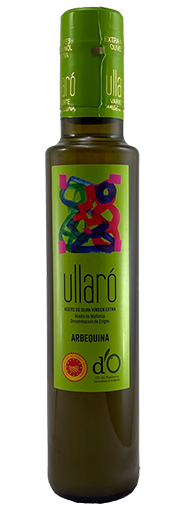 Imagen de una botella de aceite de variedad arbequina